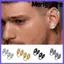 Bông tai áp lực MERIGGIARE, dành cho Bông tai không xỏ khuyên Bông tai áp lực Keloid, Phụ kiện trang sức màu đen Kẹp màu vàng trên bông tai nén