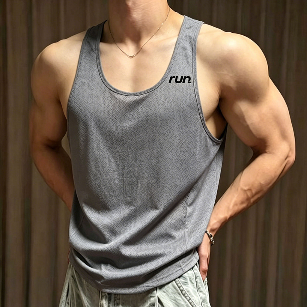 Marathon Nam Chạy Xe Tăng Top Nam Thoáng Khí Áo Thể Thao Nhanh Khô