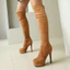 Giày Cao Gót Tròn Mũi Nữ Thu Đông Phong Cách Mới Màu Be Co Giãn Giày Mỏng Phù Hợp Với Giày Cao Cấp Stiletto