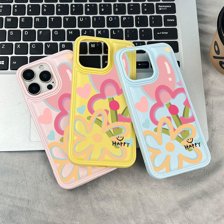 Ốp điện thoại cho iPhone 17/16 Pro Max/15/14/13/12/11 15/14/13/12/11; Họa tiết hoa tulip vẽ nguệch ngoạc