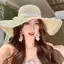 JRP Nữ Bên Biển Nơ Mũ Đi Biển Oversize Mũ Rơm Nữ Mùa Hè Áo Chống Nắng Mũ Vành Lớn Thích Hợp Để Chống Nắng JRP