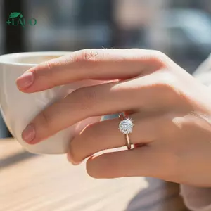 Nhẫn kim cương cắt tròn sáu móng Springevenstar, Nhẫn hứa hẹn tối giản dành cho nữ Trang phục hàng ngày Springevenstar