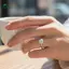 Nhẫn kim cương cắt tròn sáu móng Springevenstar, Nhẫn hứa hẹn tối giản dành cho nữ Trang phục hàng ngày Springevenstar