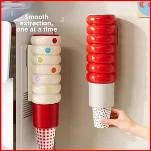 ST2 Cốc Dùng Một Lần Không Khoan Treo Tường Cốc Giấy Cho Máy Đựng Nước Giá Để Đồ Gia Đình TS2