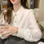 Áo sơ mi dài tay màu trắng trơn thời trang dành cho nữ Áo sơ mi ren công sở hàng đầu