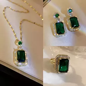 Cao Cấp Ánh Sáng Sang Trọng Thời Trang Ngọc Lục Bảo Vòng Cổ Nữ Micro-Ind Zircon Xương Đòn Dây Xích Sang Trọng Phụ Kiện Trang Sức Quà Tặng 6.5