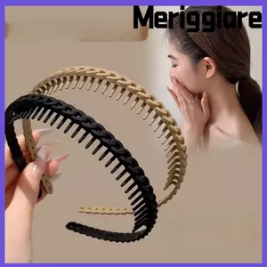 Băng đô chống trượt MERIGGIARE, kết cấu mờ Thiết kế răng Băng đô có răng, Thời trang nhiều màu sóng chống trượt Răng bện mỏng Băng đô mờ Phụ kiện tóc nữ