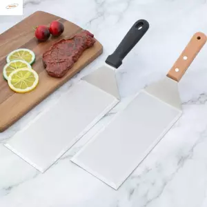Chảo ZENZON, Thìa nướng đầu vuông / hình chữ nhật Thìa nướng, Xẻng nướng Tay cầm chống bỏng có lưỡi bít tết Thìa cá chiên