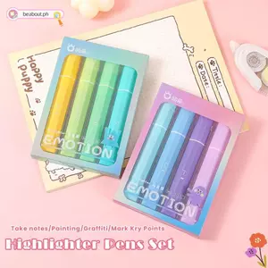 BEABOUT Bút Highlighter, Bút đánh dấu nghệ thuật Graffiti vẽ tranh màu Dopamine, Bảo vệ mắt Đầu mềm xiên Bút huỳnh quang Học sinh