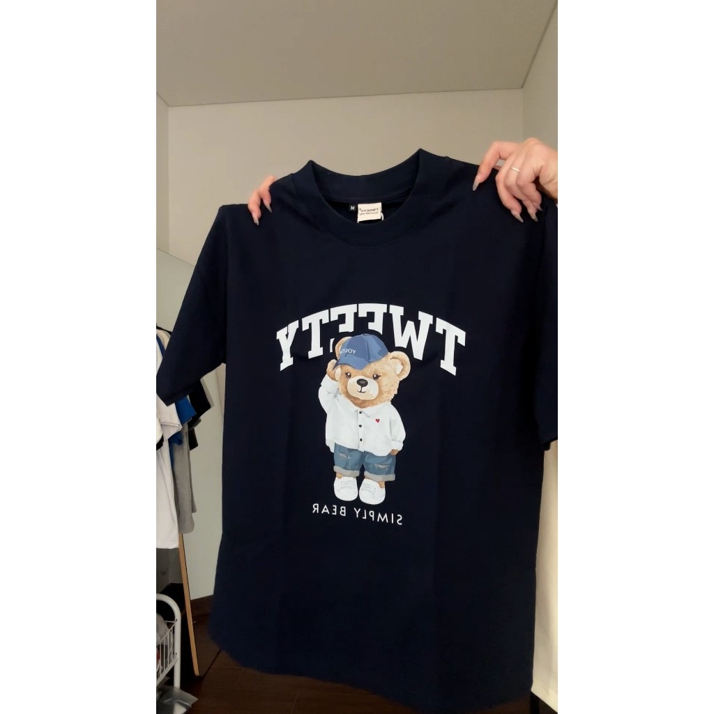 （Giao hàng 24h）Angela Áo Thun Nam Nữ Local Brand Tweety Simply Bear Unisex Premium Cotton 220GSM#1