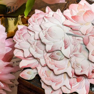 JIANWU Vintage Cây Hoa Phong Cảnh Cắt Kéo Thêu Sò Chất Liệu Giấy Sáng Tạo DIY Rác Tạp Chí Văn Phòng Phẩm