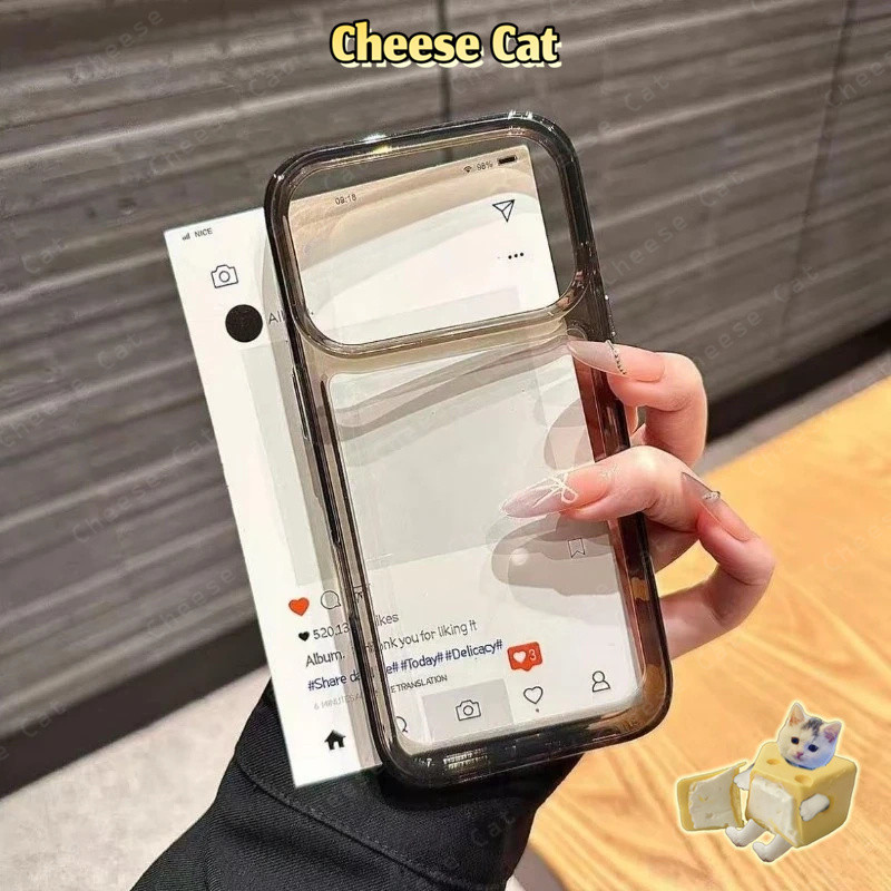 Ốp điện thoại màu đen trong suốt HD siêu mỏng cho iPhone 17 Pro Max 16 Plus 15 14 13 12 11 Xs XR 7Plus