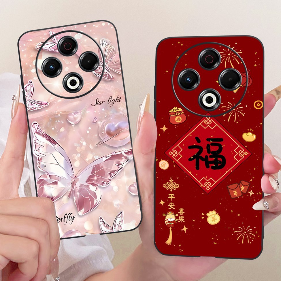 Dành Cho Tecno Spark 30 KL6 Vỏ Điện Thoại Cho Techno Spark 30 Ốp Lưng Silicon Mèo Dễ Thương Hoa Sang Trọng Sơn Thoáng Mát Mềm Funda