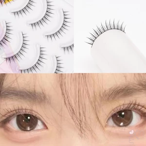 Lông mi giả cổ tích không khí tự nhiên C Curl Full Strip 6-10mm Sợi tổng hợp Lông mi đen cho bữa tiệc hàng ngày Trang điểm đám cưới