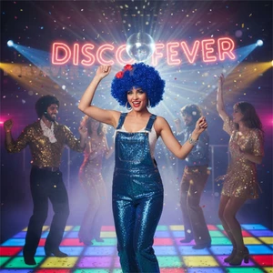 Tóc Giả Xoăn Xanh Cho Nữ Chịu Nhiệt Sợi Tổng Hợp Afro Phong Cách Disco Trang Phục Dự Tiệc Cho Halloween Cosplay