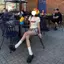 Retro American Hot Girl Slim-fit In Hình Cổ Tròn Tay Ngắn + Quần Short Bud Checked Hợp Thời Trang