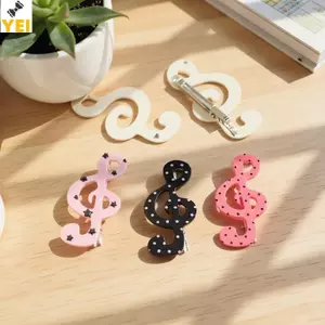 < YEI > 2 Cái Kẹp Tóc Âm Nhạc Dễ Thương Bên Ngọt Ngào Kẹp INS Phong Cách Ngôi Sao Sóng Điểm Âm Nhạc Ghi Chú Dubill Clip Phụ Kiện Tóc Thời Trang Mới