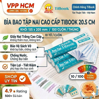 ̣Cuộn 10 Bìa Bao Tập Sinh Viên Cao Cấp TiBook – Bìa Bao Vở, Sách Bài Tập, Sách Giáo Khoa Trong Suốt