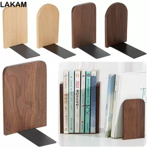 LAKAM Bookends, Giá đỡ sách chống trượt bằng gỗ, Giá đỡ sách dày chất lượng cao Văn phòng trường học