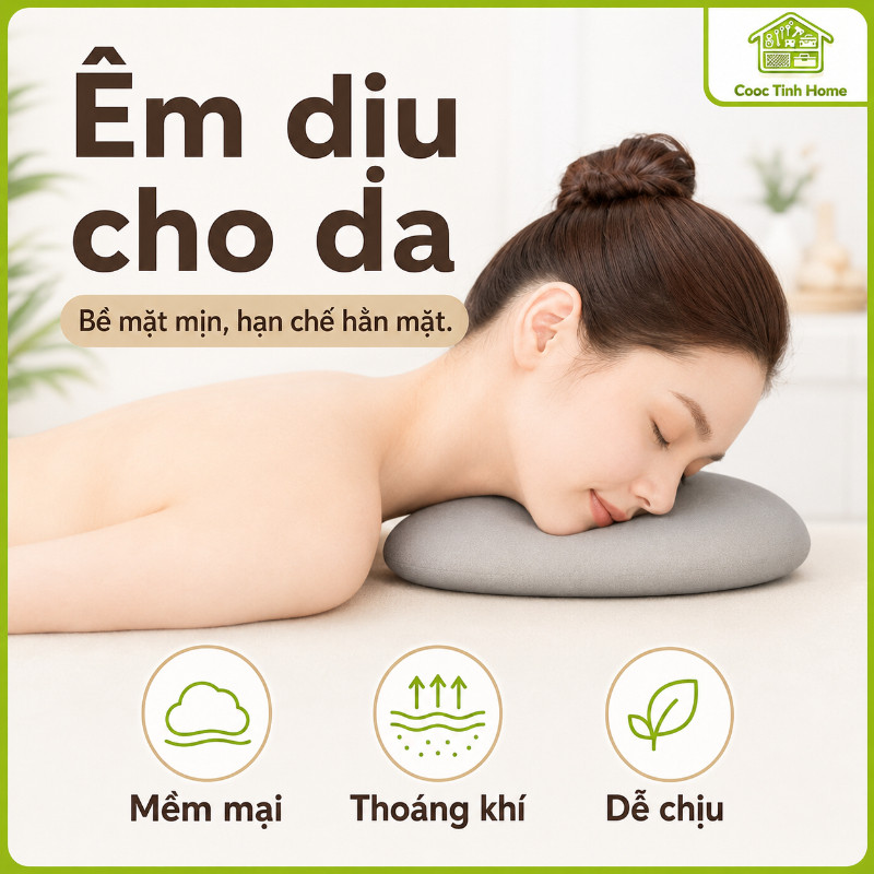 Gối Massage Úp Mặt Cao Su Non Cao Cấp, Thiết Kế Công Thái Học Thoáng Khí, Hỗ Trợ Massage Mặt & Cổ Cho Spa Và Gia Đình