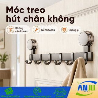 Móc treo quần áo nhôm chống gỉ hút chân không, lắp đặt dễ dàng không cần khoan