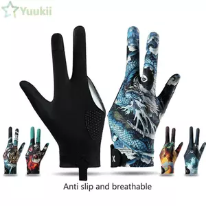 Găng Bi-a YUUKII Ba Ngón Trái Co Giãn, Thoáng Khí, Chống Trơn, Phụ Kiện Snooker