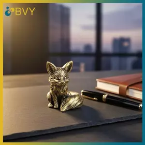 BVY Đồng Cáo Tượng Cáo Dễ Thương Hình Thu Nhỏ Tượng Nhỏ Để Bàn Trang Trí Phụ Kiện Đồng Động Vật Điêu Khắc Trang Trí Nhà Thủ Công.