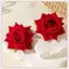 JRP Retro Hoa Hồng Đỏ Hoa Tóc Cho Nữ Nhân Tạo Kẹp Tóc Bên Kẹp Barrette Mũ Đội Đầu Cho Cô Dâu Cưới Phụ Kiện Tóc JRP
