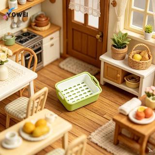 YOWEI Tỉ Lệ 1: 12 Bồn Rửa Thu Nhỏ Giỏ Thoát Nước Nhà Búp Bê Tổ Chức Có Khay Có Thể Tháo Rời Cho Nhà Bếp Mini Thủ Công Trang Trí Bộ Sưu Tập VN