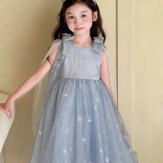 Đầm Công Chúa Cho Bé Gái Kèm Áo Choàng Lưới - Váy Sinh Nhật Bồng Bềnh Dự Tiệc Mùa Hè