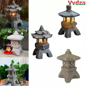 VVDZA Đèn lồng Trang trí phong cảnh Đồ trang trí Zen Đồ trang trí Phụ kiện sân vườn Đèn