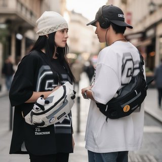 Túi đeo chéo gấu Nylon chống nước Công suất lớn Dạo phố Unisex Du lịch Túi ngực hàng ngày