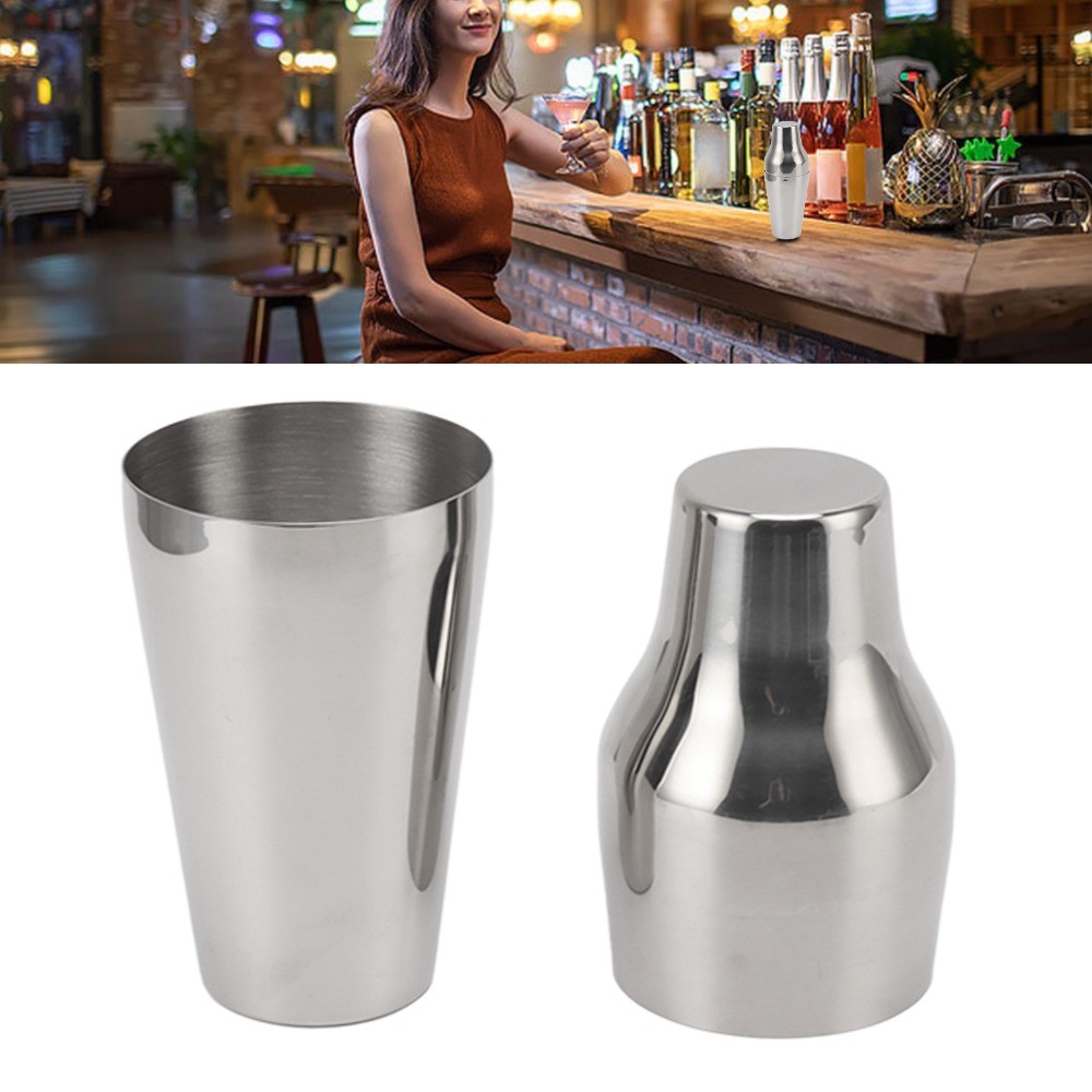 Bình lắc đồ uống bằng thép không gỉ 2 mảnh NEAVERLER, Máy rửa chén bằng thép không gỉ Máy trộn Martini an toàn, Bộ bình lắc đồ uống phong cách Pháp