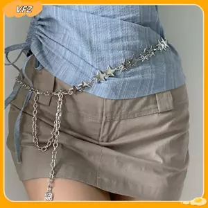 VFZ Vintage Nữ Thắt Lưng Nữ Kim Loại Ngôi Sao Pentagram Dây Xích Thắt Lưng sel Thắt Lưng Dây Xích Nữ Trang Trí Cơ Thể Trang Sức Louislifecool