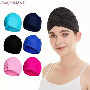 Mũ Bơi JUNYUE88US, Mũ Bơi Co Giãn Cao Cấp, Mũ Tắm Nhiều Màu Turban Free Size Nữ Mũ Bơi Tóc Dài