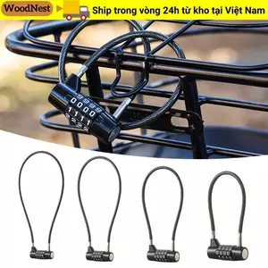 Khóa tủ ký túc xá WOODNEST, Khóa kết hợp 4 chữ số bằng hợp kim kẽm có thể đặt lại, Khóa móc mật khẩu xe đạp chống trộm di động dành cho du lịch và gia đình