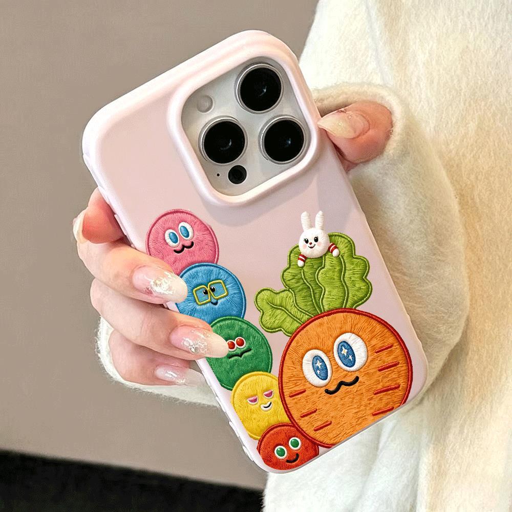 Vẽ củ cải mềm dễ thương cho trường hợp iPhone 17promax 161514plus 3 trong 1 bezel 1311211