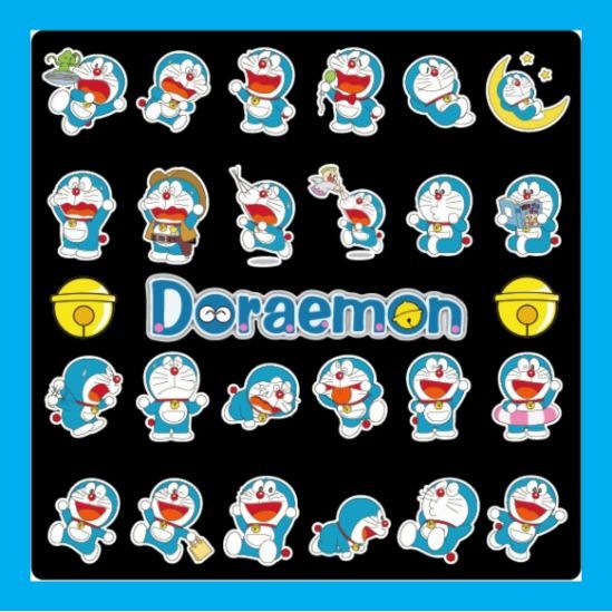 Set 24 Sticker Doraemon cắt sẵn Khổ A5,dán xe cute,Decal Dán Mũ Bảo Hiểm,Vali,Tivi, Đàn, Laptop,bình giữ nhiệt