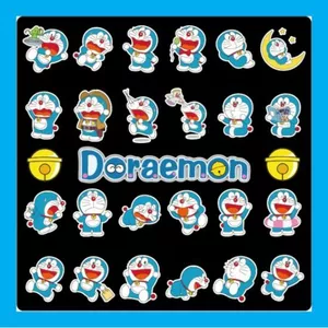 Set 24 Sticker Doraemon cắt sẵn Khổ A5,dán xe cute,Decal Dán Mũ Bảo Hiểm,Vali,Tivi, Đàn, Laptop,bình giữ nhiệt