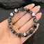 Vòng tay năng lượng Hematite nam - Hạt giọng bạc hình lục giác - Thanh lọc hào quang Khối năng lượng âm Chữa bệnh Trang sức thông thường sang trọng