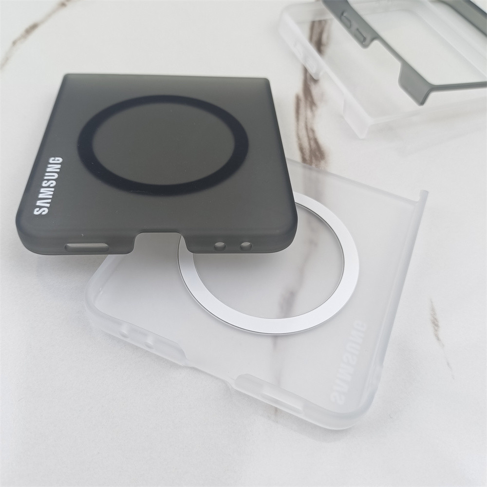 Trong Suốt Cho Ice Mist Ốp lưng Samsung Galaxy ZFlip 7 Z Flip 7 6 5 4 Cứng Mờ Từ Tính Chống Sốc Ốp Lưng