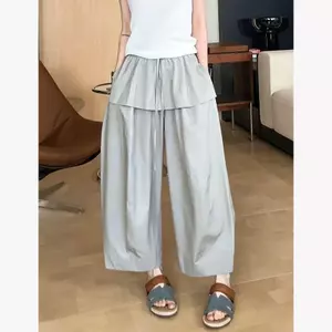 Quần dài đến mắt cá chân Đơn giản Giả hai mảnh Rèm mông mỏng hơn Nhìn thẳng mắt cá chân không @ -