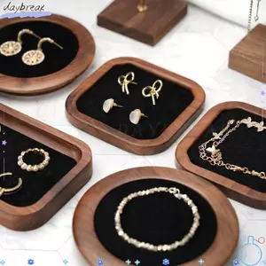Giá đỡ trưng bày DAYBREAK, Đạo cụ chụp ảnh bằng gỗ nguyên khối Khay đựng đồ trang sức, Vòng tay di động tiện lợi Vòng cổ Giá đỡ tổ chức