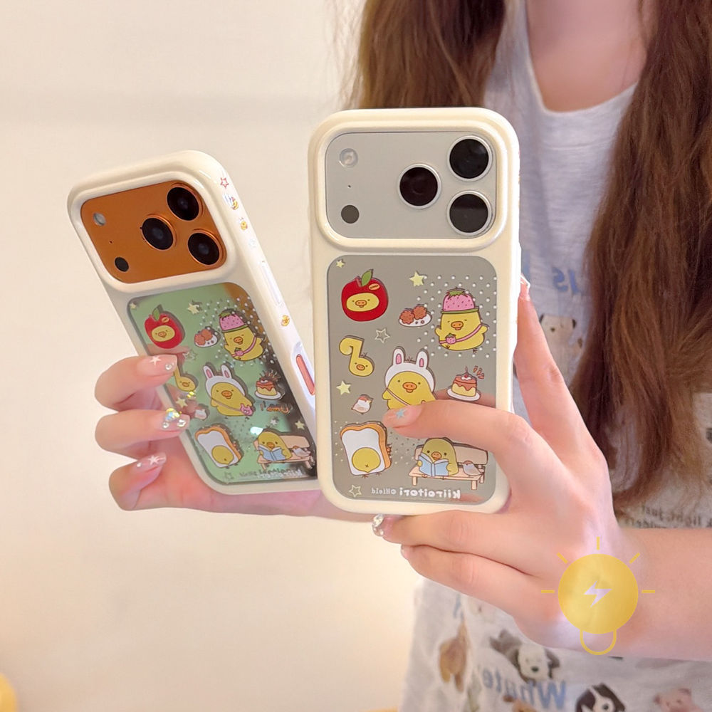 Phone Case For iPhone 17 Pro Max 16 15 14 13 TPU Mirror Aesthetic Korean Cute