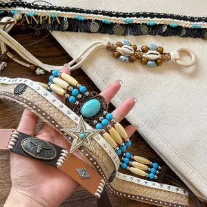 PNPIA- Bohemian Retro Phong Cách Dân Tộc Dây Thắt Lưng Cho Nữ Bé Gái Đơn Giản Đầm Thắt Lưng Tay Dệt Eo Dây Xích Quần Áo Phụ Kiện Quà Tặng