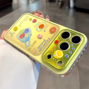 Ốp điện thoại họa tiết sơn thời trang cho iPhone 17 Pro Max 16 15 pro max Bảo vệ ống kính chống rơi Vỏ cứng bảo vệ điện thoại