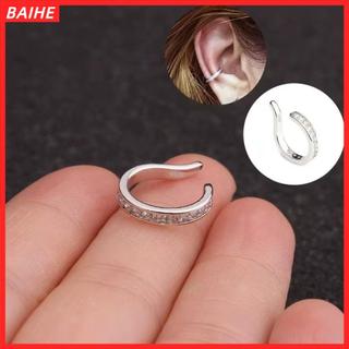 BAIHE Kẹp bông tai phong cách Punk Rock, tái sử dụng, không gây dị ứng, không cần lỗ tai, unisex
