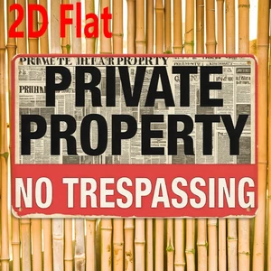 CIFbuy Vintage Iron Private Property Sign, Mảng bám tường mộc mạc, Trang trí kim loại ngoài trời cho khu vườn không gian cá nhân