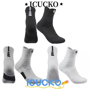 Tất Thể Thao ICUCKO, Vớ Bóng Đá Ống Ngắn Dày, Bền Thoáng Khí Chống Trượt Hút Mồ Hôi Bóng Đá Bóng Rổ Co Giãn Tất Nam Nữ