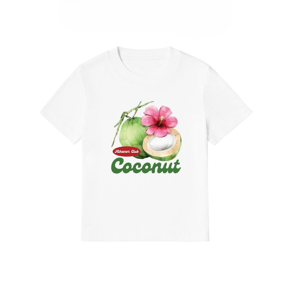 （Giao hàng 24h）Angela Áo Thun Nữ Dáng Baby Tee Ôm Tay Ngắn Vải Cotton Họa Tiết HOA QUẢ MIX